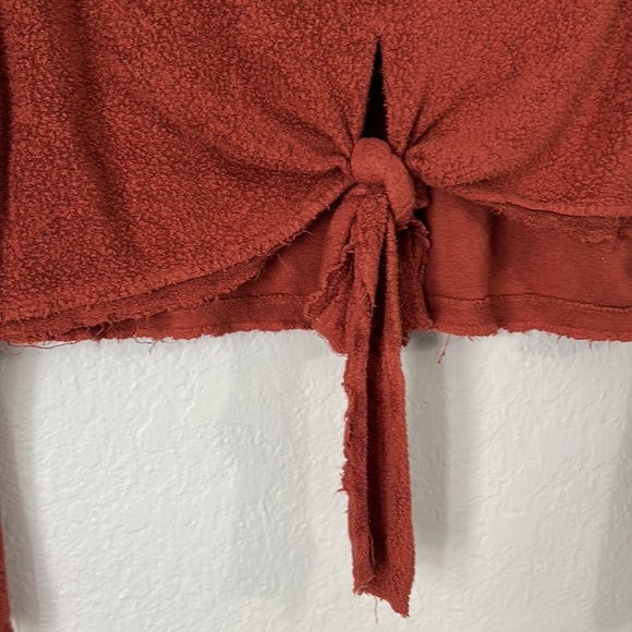 Free People XS Bell Sleeve Tie Front Cropped Long Sleeve - Picture 3 of 4